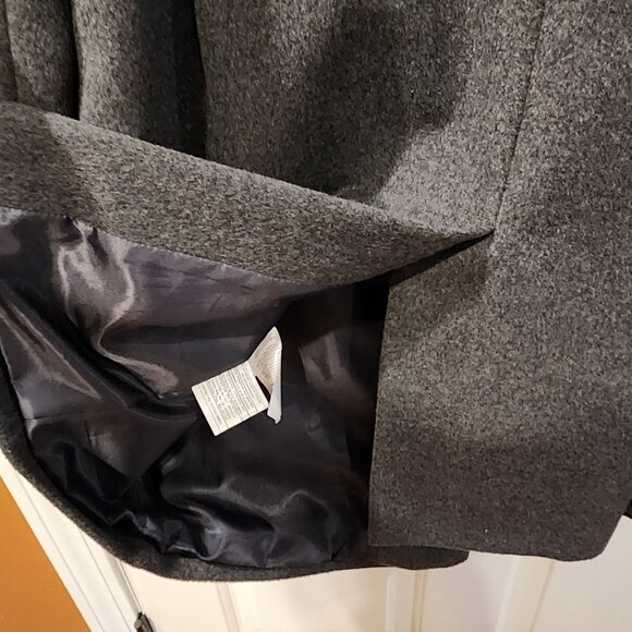 LAUREN Ralph Lauren Reefer Wool Blend Coat Charcoal Gray Grey Womens Size 10 - Picture 8 of 10